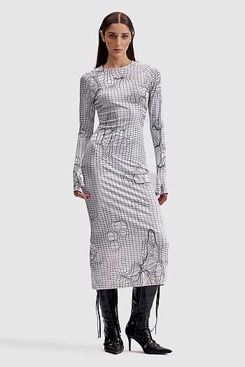 Entangled Mesh Midi Dress
