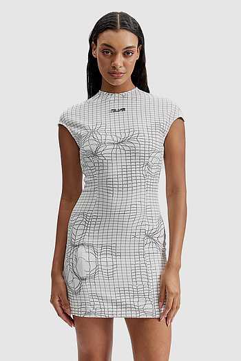 Entangled Mesh Tactical Mini Dress