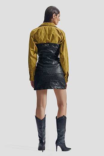 leather skirts and dresses Galaxia A-Line Faux Leather Maxi Skirt Black