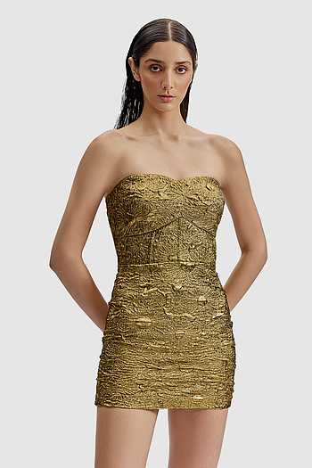 Sculpted Gold Corset Dress