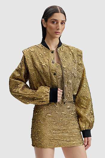 Antique Gold Bomber Jacket