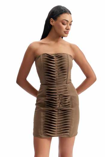 strapless open back dress Pleated Skirt Halter Strapless Dresses main image 1