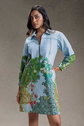 Blume Print Shirt Dress