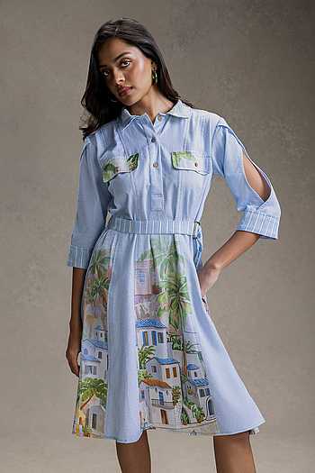 Blume Print Dress With Belt