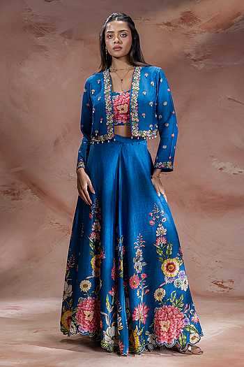 Baghira Embroidered Jacket Skirt Set
