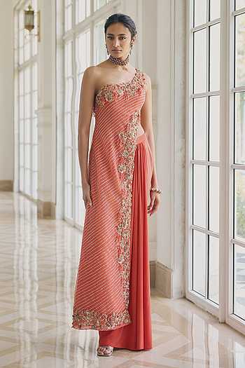Plumeria Net Lycra Kurta & Skirt Set