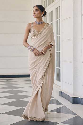 Garbera Shimmer Georgette Saree & Blouse Set