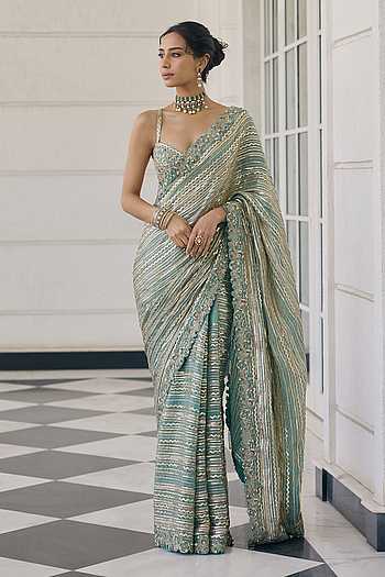 Embellished Saree & Blouse Set