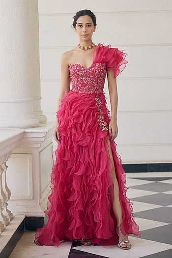 Bougainvillea Organza Corset & Skirt Set