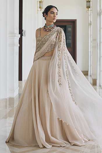 Zinnia Modal Satin Blouse & Skirt Set