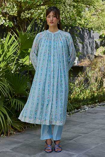 Hidden Orchard Blue Kurta & Pant Set