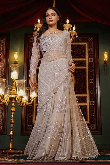 Hand Embellished Saree & Blouse Set