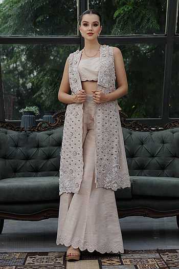 Silk Jacket Palazzo Set