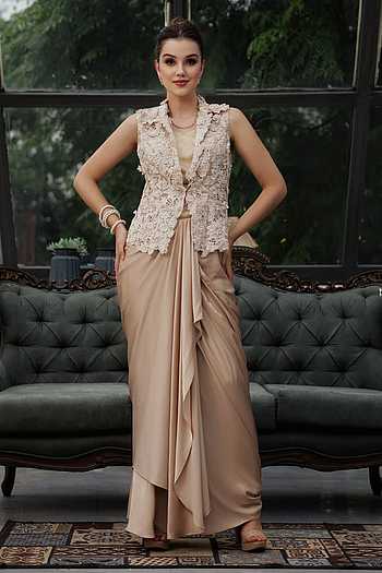 Jacket & Draped Skirt Set