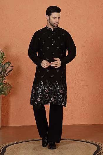Embroidered Cotton Kurta Set