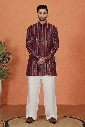 Embroidered Cotton Kurta & Pant Set