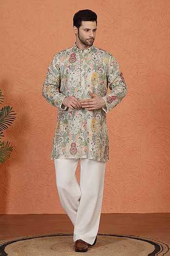 Embroidered Cotton Kurta & Pant Set