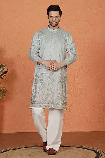 Cotton Embroidered Kurta & Pant Set