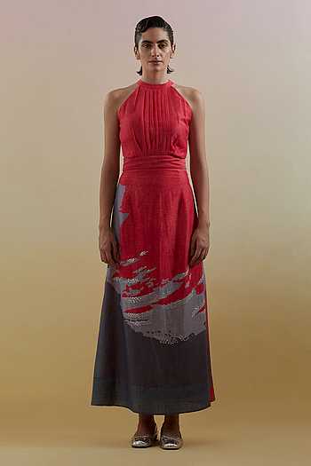 sachin and babi light blue dress Pink Halter Neck Dresses