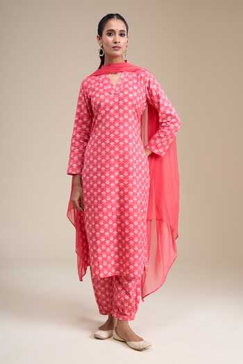 Butti Print Straight Kurta Set 