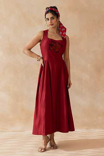 Ruby Bodice Embroidered Dress
