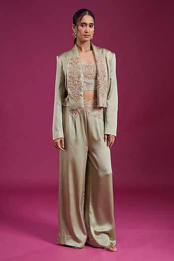 Embroidered Jacket Pant Set