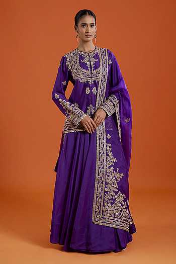 Embroidered Kurta Lehenga Set