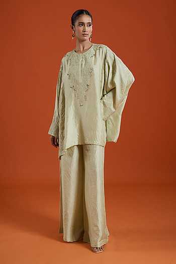 Embroidered Kurta & Palazzo Set