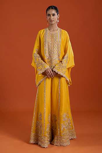Embroidered Kurta & Palazzo Set