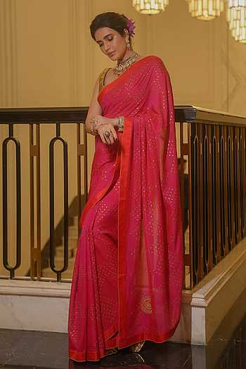 Gulabi Taara Silk Saree & Blouse Set