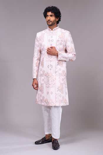 Mandarin Collar Sherwani & Pant Set 