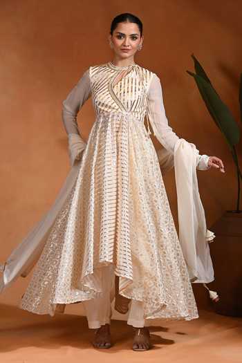 Masatani Ivory Anarkali Pant Set