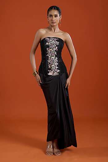 Placement Embroidered Top & Skirt Set