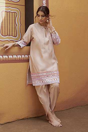 Dori Embroidered Kurta & Tulip Pant Set