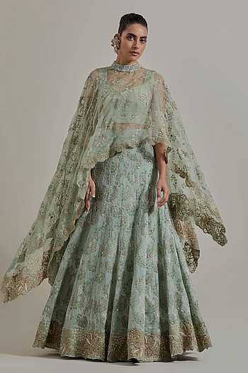 Sheer Cape & Skirt Set