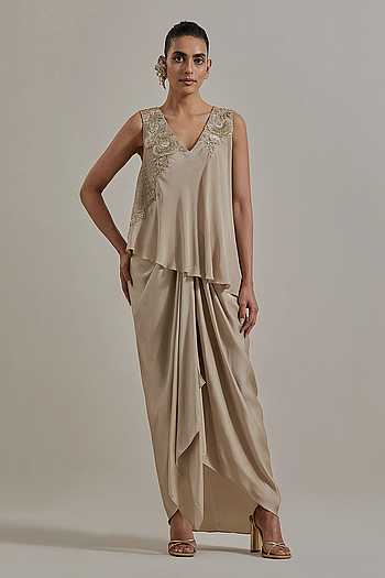 Asymmetric Top & Skirt Set