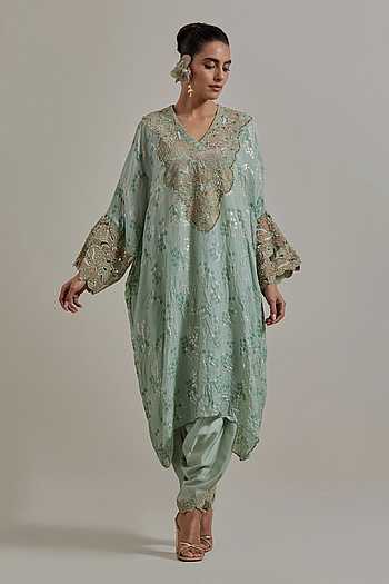 Silk Kaftan & Pant Set