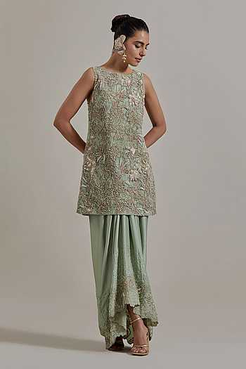 Hand Embellished Kurta & Skirt Set