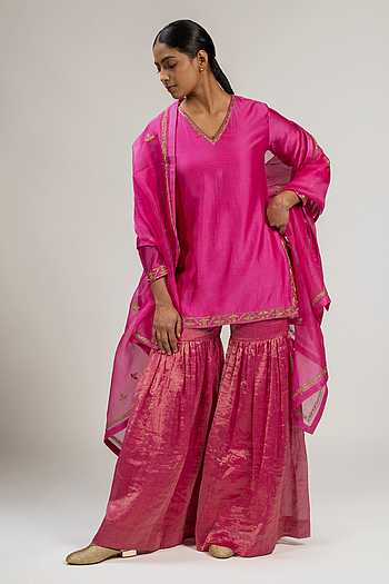 Handwoven Chanderi Silk Kurta Set