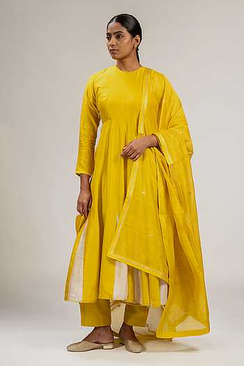 Handwoven Chanderi Silk Anarkali Set