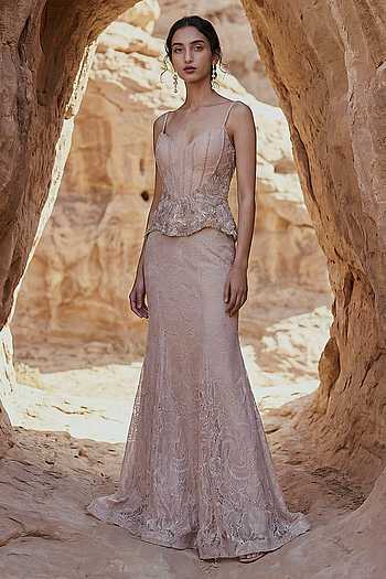 Silk & Lace Top & Skirt Set