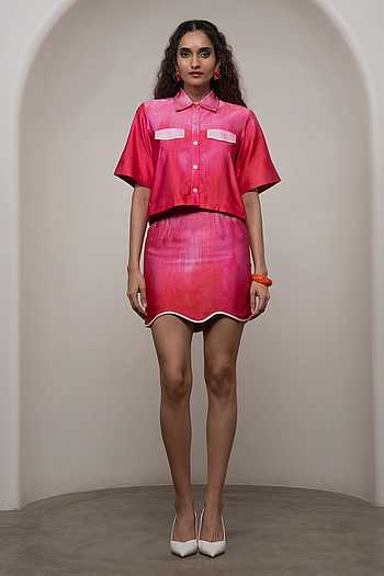 Lila Cropped Shirt & Skirt Set