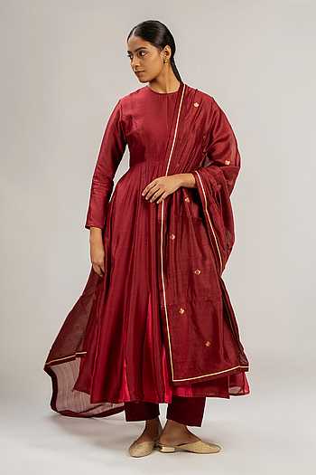 Handwoven Chanderi Silk Anarkali Set