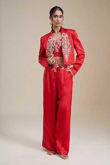 Zardozi Work Jacket Pant Set
