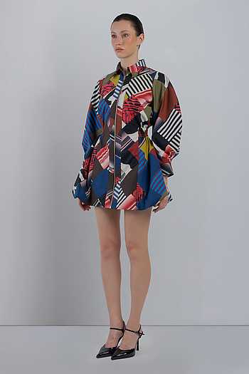 Mosaic Bubble Hem Dress