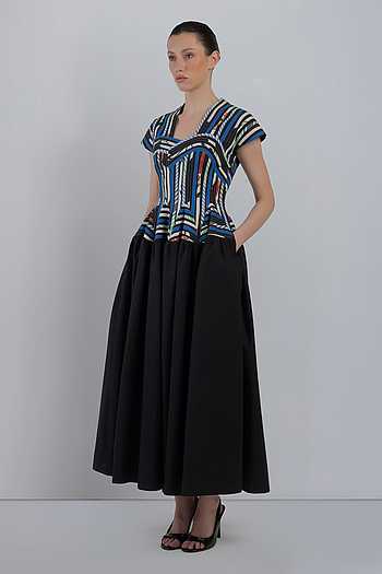 Sia Abstract Bodice Cotton Dress