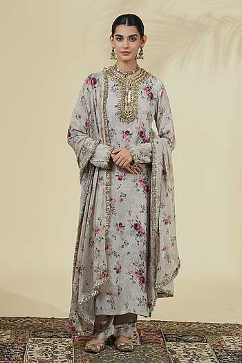 Vintage Rose Print Kurta Set