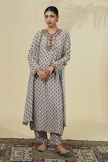 Vintage Rose Butti Print Kurta Set