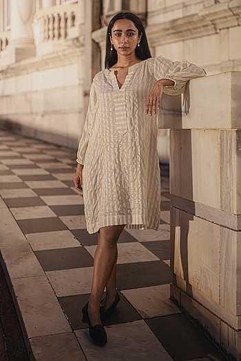 Crochet Trim Tunic Dress