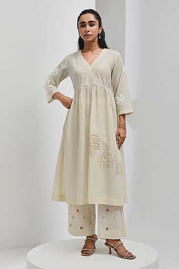Cotton Hand Print Kurta Set